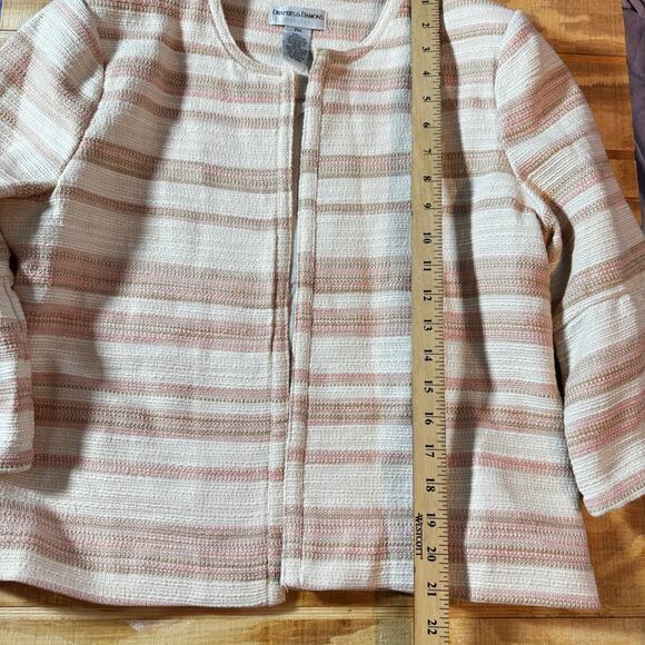 Drapers & Damons Women's Petite Medium Cream Pink Tan Gold Jacket w/Cream Tank - Picture 7 of 15